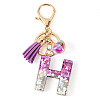 Alloy Resin Heart Keychains KEYC-TADJ0002-01G-H-1