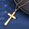 Cross 304 Stainless Steel Pendant Necklaces NJEW-H059-09G-2