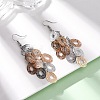 430 Stainless Steel Oval Dangle Earrings EJEW-A137-13M-1