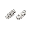 Brass Micro Pave Clear Cubic Zirconia Spacer Bars KK-P302-20P-1