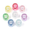 UV Plating Transparent Acrylic European Beads OACR-M027-02O-2