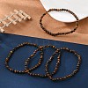 Natural Tiger Eye Round Bead Stretch Bracelets BJEW-L594-B02-1