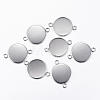 Tarnish Resistant 201 Stainless Steel Cabochon Connector Settings LS-STAS-P161-29-6.5mm-3
