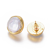 Natural Pearl Stud Earrings EJEW-F230-11G-3