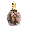 Natural Rhodonite Perfume Bottle Pendants G-K338-22G-04-1