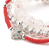 Natural Crackle Quartz & Lava Rock Braided Bead Bracelets Set BJEW-JB07212-03-7