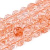 Transparent Crackle Glass Beads Strands GLAA-Q108-03A-03-1