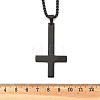 304 Stainless Steel Inverted Cross Pendant Box Chain Necklaces NJEW-NH0001-07EB-5