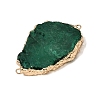 Dyed Natural Druzy Agate Slice Nuggets Links Connector Charms G-P614-04G-02-2