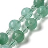 Natural Green Fluorite 3-Hole Guru Bead Strands G-K149-54-1