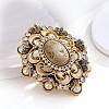 Baroque Style Flower Zinc Alloy Zinc Alloy Rhinestone Brooches PW-WGC517E-01-5