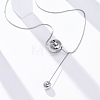 304 Stainless Steel Round Ball Pendant Snake Chain Necklaces NJEW-U028-03P-3