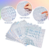 12 Sheets 6 Style Rectangle with Number & Letter Holographic Laser Style Vinyl Stickers STIC-FH0001-01-3