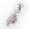 Antique Silver Tone Large Hole Alloy Rhinestone European Dangle Charms CPDL-E028-01AS-2