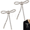 2pcs Bowknot Iron Rhinestone Brooches JEWB-CP0001-63-1
