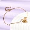 304 Stainless Steel Heart Pendant Necklaces & Bracelets & Stud Earrings Sets SJEW-P008-01G-4