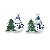 Christmas Rack Plating Alloy Enamel Snowman Pendants ENAM-T024-71A-P-1