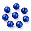 Spray Painted ABS Plastic Imitation Pearl Beads OACR-T015-05B-06-3