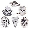 6Pcs 6 Style Alloy Enamel Brooches Sets SKUL-SC0001-01-1