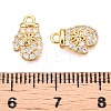 Christmas Theme Brass Micro Pave Clear Cubic Zirconia Charms KK-T073-12G-3