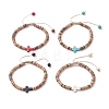 Dyed Synthetic Turquoise Corss & Coconut Disc Braided Bead Bracelet for Women BJEW-JB09353-1