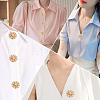 8Pcs Flower Brass & Glass Rhinestone Cufflinks FIND-CY0002-40-6