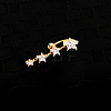 Piercing Jewelry Real 18K Gold Plated Brass Star Cubic Zirconia Navel Ring Navel Ring Belly Rings AJEW-EE0001-94-5