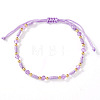 Glass & Brass Beads Braided Bead Bracelets LS-ZQ2730-2
