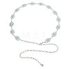 Synthetic Turquoise Oval Link Chain Waist Chains AJEW-WH0518-52P-1