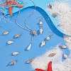 100Pcs 10 Styles Natural Shell Pendants PALLOY-AB00159-5