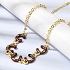Brass Enamel Pendant Necklaces NJEW-B157-07G-03-3