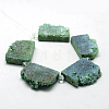 Electroplated Natural Druzy Crystal Beads Strands G-N0257-07-2