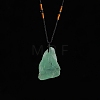 Natural Raw Green Fluorite Nugget Pendant Necklaces PW-WG79580-02-1