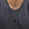 304 Stainless Steel Crack Pattern Rectangle Pendant Box Chain Necklaces for Men WGCB6AB-02-2