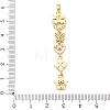 Tassel Brass Micro Pave Clear Cubic Zirconia Big Pendants KK-L271-01G-03-3