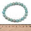 Natural Amazonite Round Beads Stretch Bracelets for Women BJEW-Z158-03I-03-5