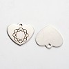 Non-Tarnish Stainless Steel Heart Pendants STAS-L165-E02-2