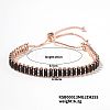 Simple and Elegant Minimalist Style Brass Jet Rhinestone Box Chain Slider Women's Bracelets VW1538-3-1