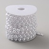 ABS Plastic Pearl Half Round Link Chains CHAC-WH20001-01A-2