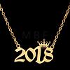 Crown Birth Year 201 Stainless Steel Pendant Necklaces for Women FS-WG4E8F2-39-1