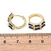 Rectangle Brass Micro Pave Cubic Zirconia Hoop Earrings EJEW-H178-03G-5