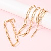 304 Stainless Steel Paperclip Chains Bracelet & Necklace Jewelry Sets SJEW-L199-02G-1