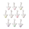 Opaque Acrylic Heart Angel Pendant Decorations HJEW-JM04528-2