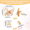 10Pcs Brass Cubic Zirconia Bowknot Stud Earring Findings KK-BBC0008-31-2