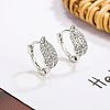 Brass Clear Cubic Zirconia Hoop Earrings FS-WG8C147-02-1