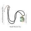 Electroplated Raw Natural Fluorite Neggets Pendant Black Wax Cord Necklaces FS-WG48460-09-2