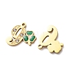 304 Stainless Steel Enamel & Rhinestone Pendants STAS-B130-01G-9-2