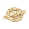 Rack Plating Brass Micro Pave Clear Cubic Zirconia Religion Virgin Mary Connector Charms KK-L224-094G-02-2