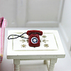 Miniature Spray Painted Alloy Telephone MIMO-PW0001-051D-1