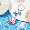Mermaid Opaque Resin Pendant Keychain KEYC-JKC00624-03-2